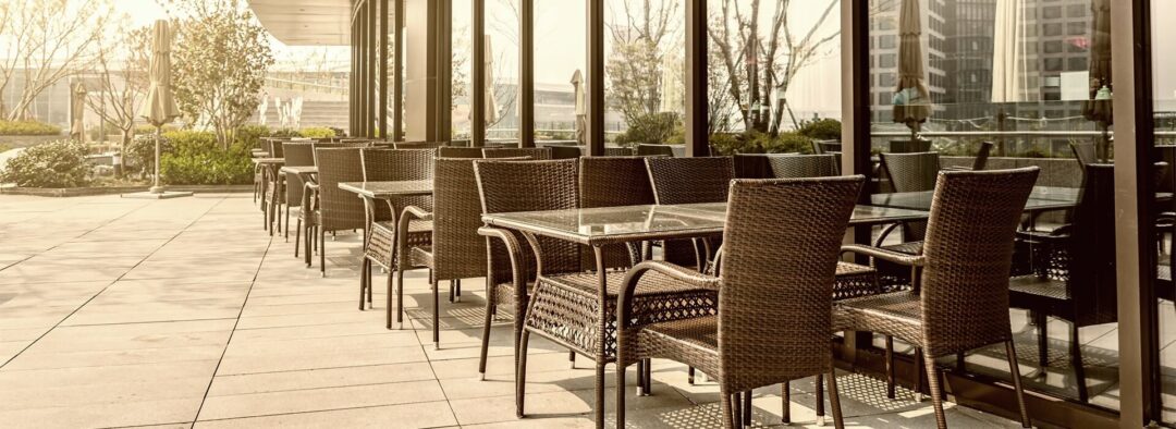 Restaurant Patio with tables and chairs - Service to your client includes the state of your property in hospitality industries.